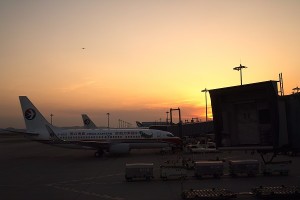 夕暮れの関空